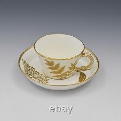 Fine Royal Worcester Porcelain Aesthetic Movement Style Gilt Cup & Saucer Antiqu