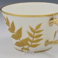 Fine Royal Worcester Porcelain Aesthetic Movement Style Gilt Cup & Saucer Antiqu