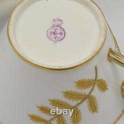 Fine Royal Worcester Porcelain Aesthetic Movement Style Gilt Cup & Saucer Antiqu
