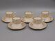 Five Wedgwood Florentine Gold Espresso Coffee Cups/cans And Saucers
