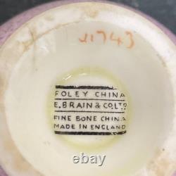 Foley China Colourful gold rim Teaset 6 cups & Saucers, sugar bowl, and milk jug