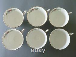Foley Coalport Ming Rose Tea Set 20pc Breakfast Tea Cup Trio, Jug, Sugar Bowl