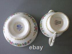 Foley Coalport Ming Rose Tea Set 20pc Breakfast Tea Cup Trio, Jug, Sugar Bowl