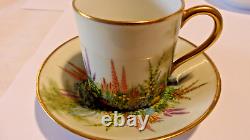 Four Beautiful Hand Painted 24 Ct Gold Gilded Bone China Coffee Set