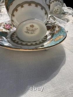 Four Royal Albert'Lady Ascot' Bone China Tea Cups & Saucers