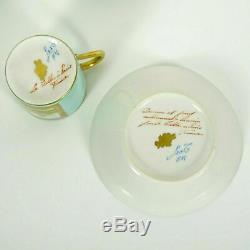 French Le Tallec Cup & Saucer Hand Painted Porcelain Mint Gold Sea Sail Boat