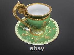 French Porcelain Limoge France Gilded Cup & Saucer