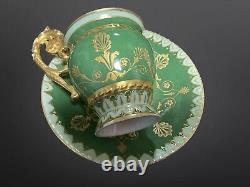 French Porcelain Limoge France Gilded Cup & Saucer