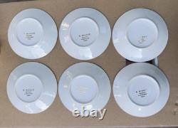 Full set of 6 R. BIDRON Limoges France Gold Encrusted Demitasse Cups & Saucers