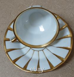 Furstenberg Grecque Athena Gold Germany 4 Sets Demitasse Cups & Saucers Mint
