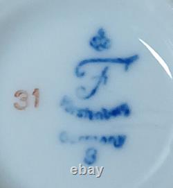 Furstenberg Grecque Athena Gold Germany 4 Sets Demitasse Cups & Saucers Mint