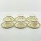 G8338 By Minton For Tiffany Gold Encrusted 6 Demitasse Cups & Saucers Set Flaws