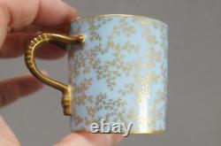 GDM Limoges Gold Gilt Fern Leaves & Blue Demitasse Cup & Saucer C. 1882 1890 A