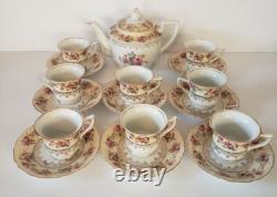 GOLD CASTLE China HOSTESS Demitasse Tea Set 8 Cups Saucers +Mini Tea Pot Japan
