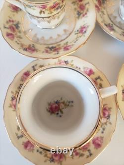 GOLD CASTLE China HOSTESS Demitasse Tea Set 8 Cups Saucers +Mini Tea Pot Japan