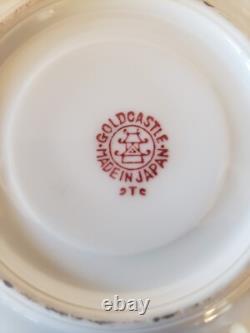 GOLD CASTLE China HOSTESS Demitasse Tea Set 8 Cups Saucers +Mini Tea Pot Japan