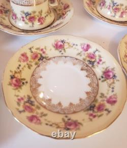 GOLD CASTLE China HOSTESS Demitasse Tea Set 8 Cups Saucers +Mini Tea Pot Japan