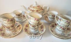 GOLD CASTLE China HOSTESS Demitasse Tea Set 8 Cups Saucers +Mini Tea Pot Japan