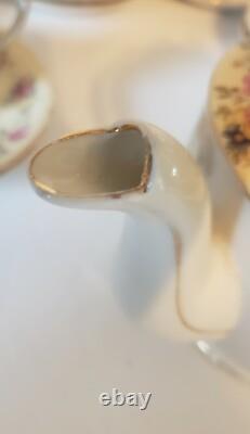 GOLD CASTLE China HOSTESS Demitasse Tea Set 8 Cups Saucers +Mini Tea Pot Japan