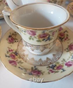GOLD CASTLE China HOSTESS Demitasse Tea Set 8 Cups Saucers +Mini Tea Pot Japan