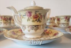 GOLD CASTLE China HOSTESS Demitasse Tea Set 8 Cups Saucers +Mini Tea Pot Japan