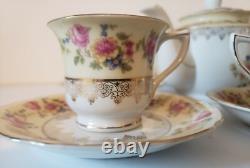 GOLD CASTLE China HOSTESS Demitasse Tea Set 8 Cups Saucers +Mini Tea Pot Japan