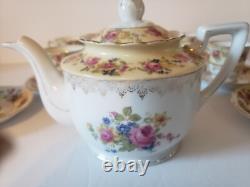 GOLD CASTLE China HOSTESS Demitasse Tea Set 8 Cups Saucers +Mini Tea Pot Japan