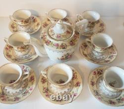 GOLD CASTLE China HOSTESS Demitasse Tea Set 8 Cups Saucers +Mini Tea Pot Japan