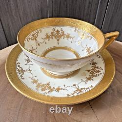 GORGEOUS! Gilded MINTON Riverton Cup & Saucer ca. 1926 22k Gold Encrusted WOW