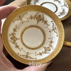 GORGEOUS! Gilded MINTON Riverton Cup & Saucer ca. 1926 22k Gold Encrusted WOW