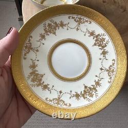 GORGEOUS! Gilded MINTON Riverton Cup & Saucer ca. 1926 22k Gold Encrusted WOW