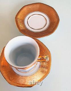 Genuine PIPATANA BENJARONG 18K Porcelain Espresso Coffee Cup Saucers Plates Thai