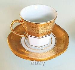 Genuine PIPATANA BENJARONG 18K Porcelain Espresso Coffee Cup Saucers Plates Thai