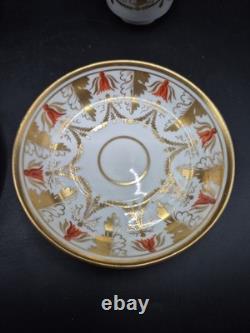 Georgian Pair Regency c1815 Possibly Spode Porcelain Cups & Saucers