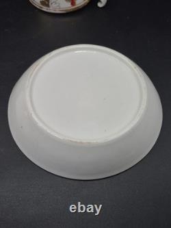 Georgian Pair Regency c1815 Possibly Spode Porcelain Cups & Saucers