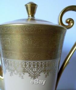 German Hutschenreuther Arzberg Porcelain Gold Chocolate Pot Cups & Saucers Set