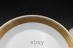 Ginori Trevi Pattern Set of 8 Teacups & Saucers Gold Laurel Border