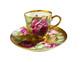 Ginori Cup And Saucer Hand Painted With Roses And Gilded, Signed By Artist