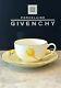 Givenchy Porcelain Morning Yellow Tulip Gold Rim Teacup & Saucer Set Of 5 New