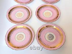 Gloria Carlsbad Alt Wien Pink Gold Demitasse Set Fragonard 2 Cups Sugar Saucers