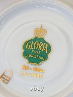Gloria Carlsbad Alt Wien Pink Gold Demitasse Set Fragonard 2 Cups Sugar Saucers