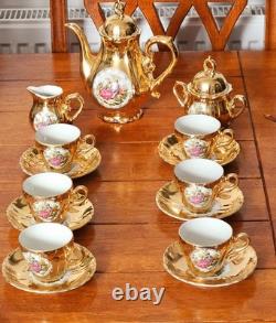 Gold Lustre Winterling Marktleuthen Bavaria Coffee Pot Set Cups/Saucers Creamer