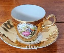 Gold Lustre Winterling Marktleuthen Bavaria Coffee Pot Set Cups/Saucers Creamer