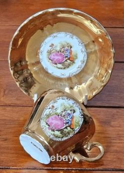 Gold Lustre Winterling Marktleuthen Bavaria Coffee Pot Set Cups/Saucers Creamer