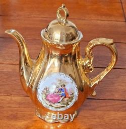 Gold Lustre Winterling Marktleuthen Bavaria Coffee Pot Set Cups/Saucers Creamer