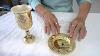 Gold Plated Jerusalem Kiddush Cups