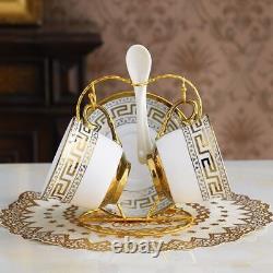 Gold Rim Ceramic Tea Cups Luxurious European Styles Drinkware Couple Coffee Cups