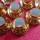 Gold Tone Ceramic Demitasse Espresso Cups & Saucers Set, 7/15pc 40ml