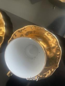 Gold White Porcelain Tea Set Teapot Coffee Pot Creamer Sugar Bowl Cups Saucers