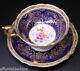 Gorgeous Paragon Cobalt And Gold Floral Centered Cup And Saucer B